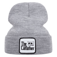 Elvis Presley Knitted Hat Winter Warm Bean Cap Grey - Thumbnail 1