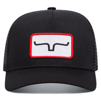 OX HORN Embroidered Baseball Cap Outdoor Sports Mesh Peaked Cap Black - Thumbnail 1