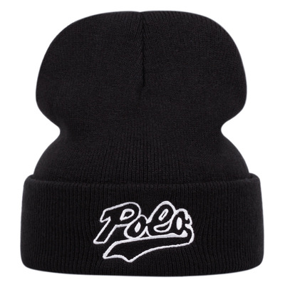 Embroidered of poea hat winter warm woolen hat black - Thumbnail 5