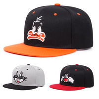 Rabbit Embroidered Baseball Hat Flat Edge Hip Hop Hat Multi - Thumbnail 1