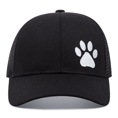 Embroidered of cat claws baseball cap outdoor sports mesh peaked cap black - Thumbnail 4