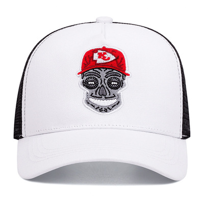 Embroidered Of KC Baseball Cap Outdoor Sports Mesh Peaked Cap White