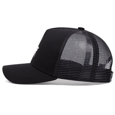 Embroidered of knight baseball cap outdoor sports mesh peaked cap black