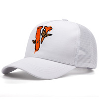 Embroidered Of Butterfly V Baseball Cap Outdoor Sports Mesh Peaked Cap White - Thumbnail 1