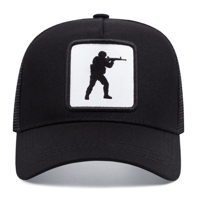 Embroidered of cs go baseball cap outdoor sports mesh peaked cap black - Thumbnail 4