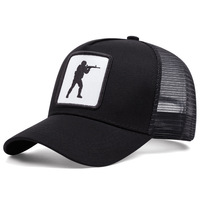 Embroidered Of CS GO Baseball Cap Outdoor Sports Mesh Peaked Cap Black - Thumbnail 1