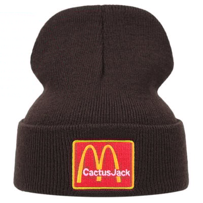 Embroidered of cactus jack hat winter warm woolen hat brown - Thumbnail 3