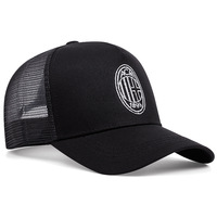 ACM1899 Football Tournament Baseball Hat Outdoor Sports Mesh Peaked Cap Black Silver Logo - Thumbnail 2