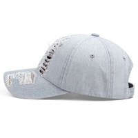 Cowboy Hole Baseball Cap Outdoor Sports Mesh Peaked Cap Blue - Thumbnail 1