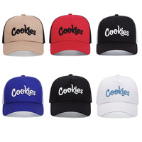 Embroidered Of Cookies Baseball Cap Outdoor Sports Mesh Peaked Cap Black White - Thumbnail 1