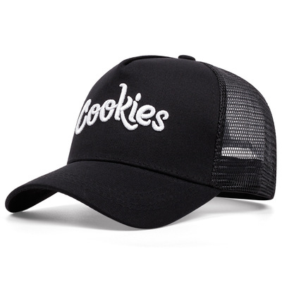 Embroidered of cookies baseball cap outdoor sports mesh peaked cap black   - Thumbnail 5