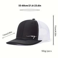 Embroidered Of NY Baseball Cap Outdoor Sports Mesh Peaked Cap Black - Thumbnail 1