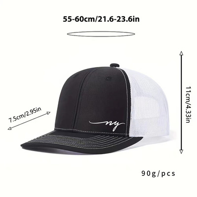 Embroidered of ny baseball caps outdoor sports mesh peaked cap multi