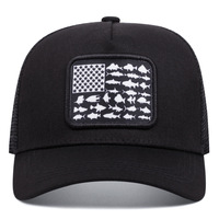 Flag of the United States Baseball Caps Outdoor Sports Mesh Peaked Cap Black - Thumbnail 1