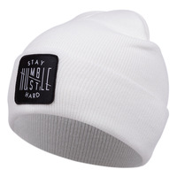 STAY Embroidered Knitted Hat Winter Warm Men's and Women's Outdoor Knitted Hat White - Thumbnail 1