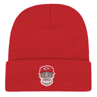 KC Embroidered Knitted Hat Winter Warm Men's and Women's Outdoor Knitted Hat Red - Thumbnail 1