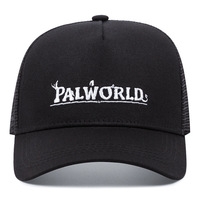 Embroidered Of PALWORLD Baseball Caps Outdoor Sports Mesh Peaked Cap Black - Thumbnail 1