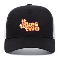 Embroidered Of IT TAKES Baseball Caps Outdoor Sports Mesh Peaked Cap Black White - Thumbnail 1