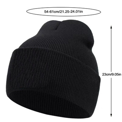 Frog embroidered knitted hat winter warm men's and women's outdoor knitted hat black