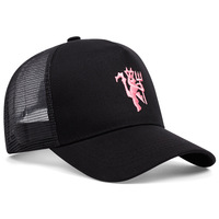 The Guardian Embroidered Baseball Caps Outdoor Sports Mesh Peaked Cap Black - Thumbnail 2