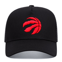 Embroidered Of Toronto Basketball Team Baseball Caps Outdoor Sports Mesh Peaked Cap Black - Thumbnail 1