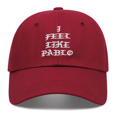 Embroidered of i feel like pablo baseball caps outdoor sports peaked cap red - Thumbnail 1