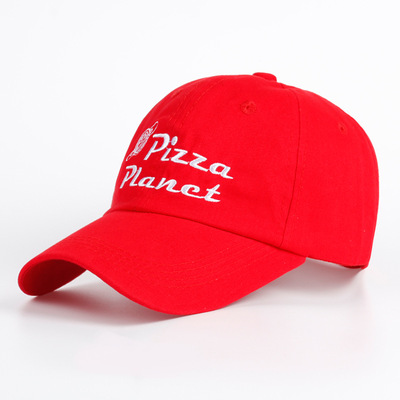 Embroidered of pizza planet baseball caps outdoor sports peaked cap red - Thumbnail 5
