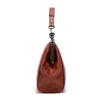 Fashion Soft Leather Women's Handbag Brown - Thumbnail 1