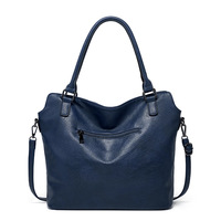 Large Capacity Women's Crossbody Handbag Two Piece Blue - Thumbnail 2