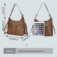 Fashion Women's Zipper Tote Bag Two Piece Gold - Thumbnail 2