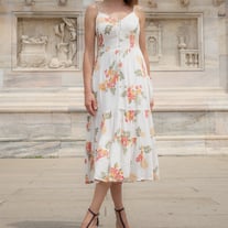 White Mark Women's V-Neck Floral Print Maxi Dress