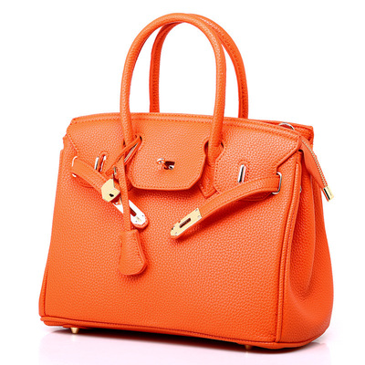 Fashion platinum bag cross shoulder women's handbag orange - Thumbnail 3
