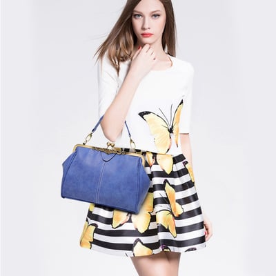 New women's handbag diagonal cross bag blue