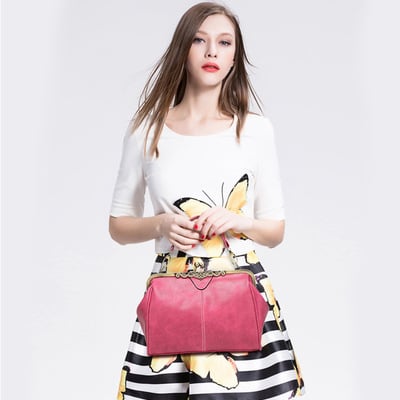 New women's handbag diagonal cross bag red