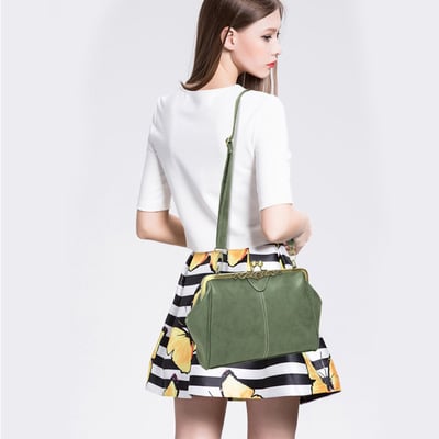 New women's handbag diagonal cross bag green