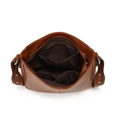 Fashion soft leather women's handbag ladies shoulder tote bag brown