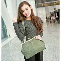 Fashion Retro Messenger Bag Women's Handbag Green - Thumbnail 2