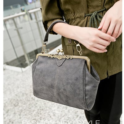 Fashion retro messenger bag women's handbag grey