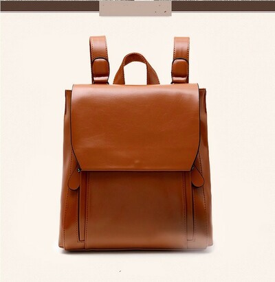 Ladies Anti-Theft Shoulder Backpack Brown