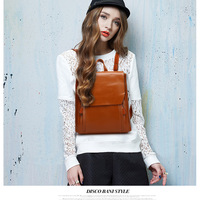 Ladies Anti-Theft Shoulder Backpack Brown - Thumbnail 1