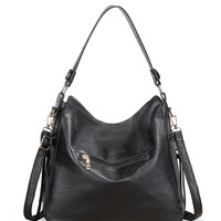 European and American Large Capacity Handbag Black - Thumbnail 2