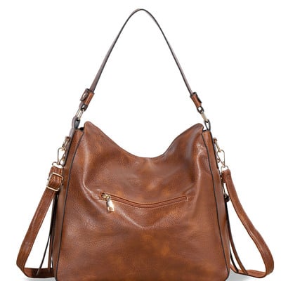 European and american large capacity handbag brown