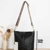 Women Shoulder Bag Vintage Crossbody Purse Handbag with Leopard Guitar Strap Hobo Bag Black - Thumbnail 1
