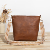 Women Shoulder Bag Vintage Crossbody Purse Handbag Brown - Thumbnail 1