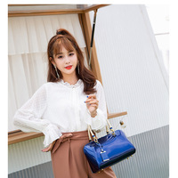 Women Top Handle Satchel Handbags Shoulder Bag Messenger Tote Bag Purse Blue - Thumbnail 1