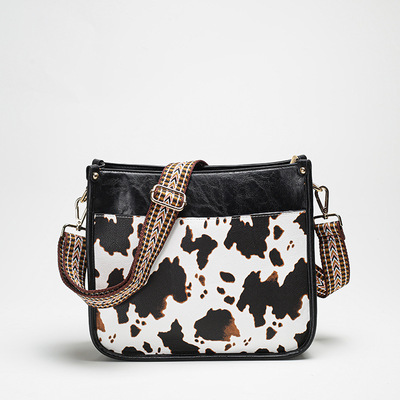 New women's bag fashion cow pattern shoulder bag black - Thumbnail 2