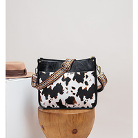 New Women's Bag Fashion Cow Pattern Shoulder Bag Black - Thumbnail 1