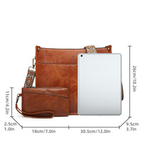 Womens Fashion Shoulder Bags Large Tote Bag Retro Purse Handbag Brown - Thumbnail 1