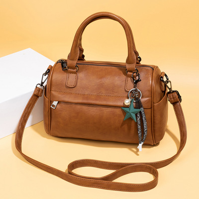 Handbags and purses for women vegan leather tote bag for women satchel shoulder bags travel purse brown - Thumbnail 4