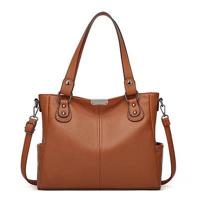 Handbags for women large designer ladies hobo bag bucket purse faux leather brown - Thumbnail 2